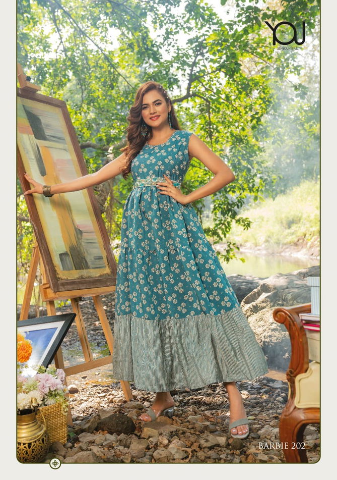 Barbie 2 Fancy Festive Wear Wholesale Printed Designer Kurtis Catalog